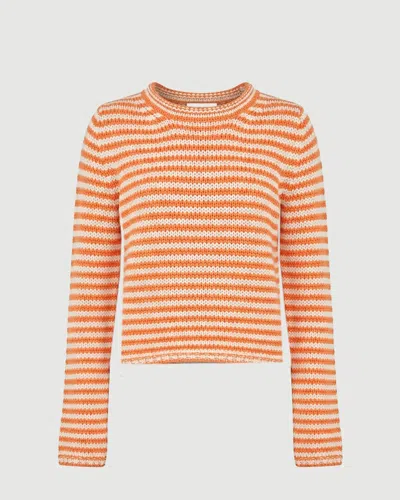 La Ligne Fine Stripe Mini Marina Sweater Apricot In Orange
