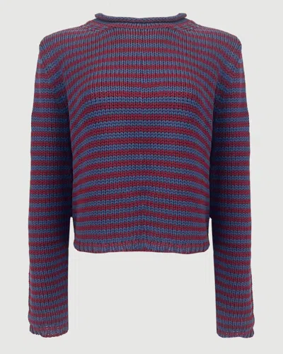 La Ligne Fine Stripe Mini Marina Sweater In Red