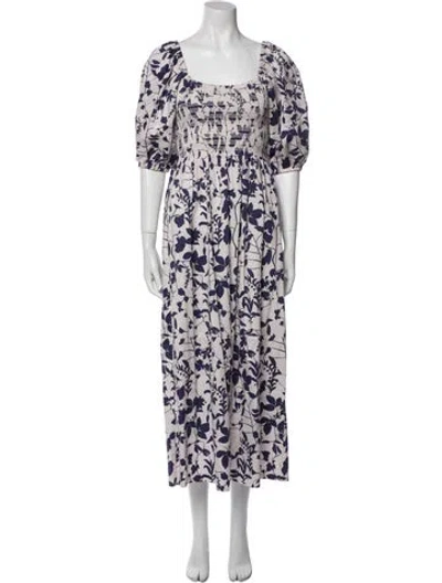 Pre-owned La Ligne Floral Print Long Dress In Multi