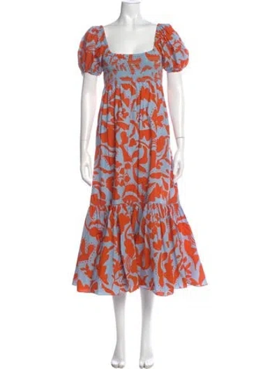 Pre-owned La Ligne Floral Print Long Dress In Multi