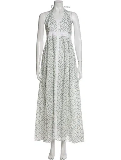 Pre-owned La Ligne Floral Print Long Dress In Multi