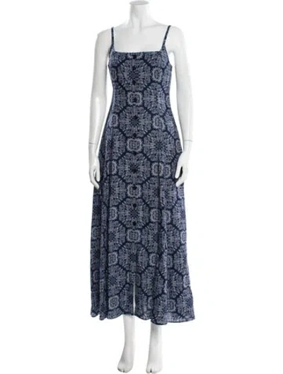 Pre-owned La Ligne Floral Print Long Dress W/ Tags In Blue