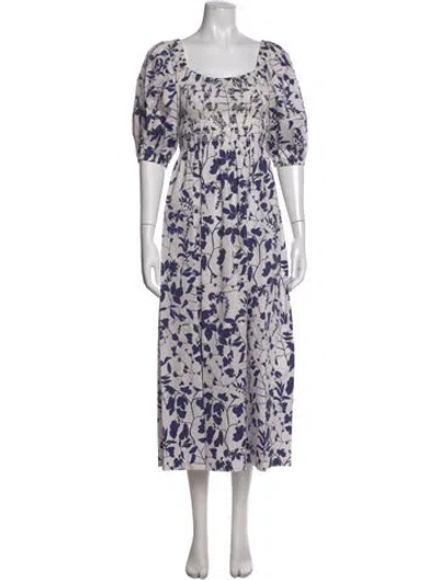 Pre-owned La Ligne Floral Print Midi Length Dress In Multi