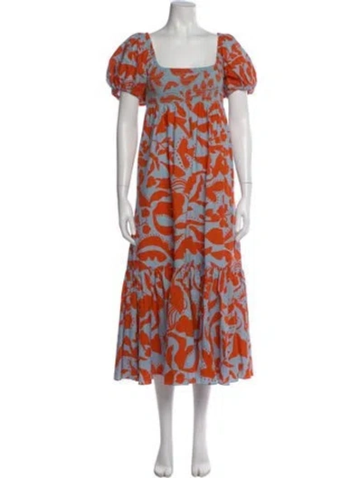 Pre-owned La Ligne Floral Print Midi Length Dress In Multi