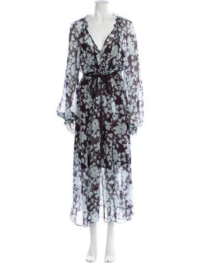 Pre-owned La Ligne Floral Print Midi Length Dress In Multi