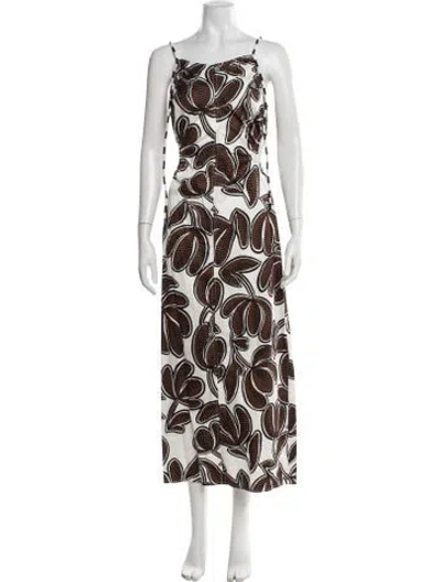 Pre-owned La Ligne Floral Print Midi Length Dress In Multicolor
