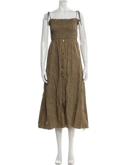 Pre-owned La Ligne Floral Print Midi Length Dress W/ Tags In Multi