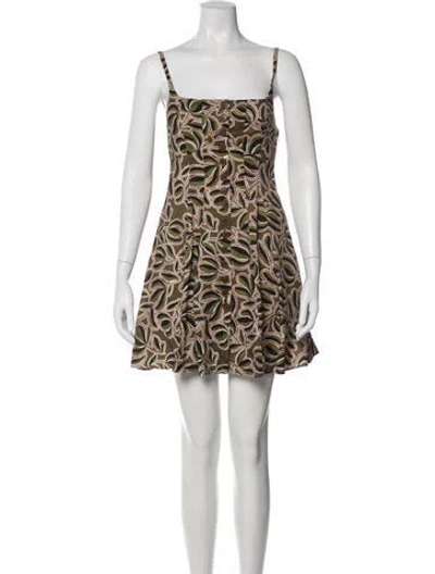 Pre-owned La Ligne Floral Print Mini Dress In Blue
