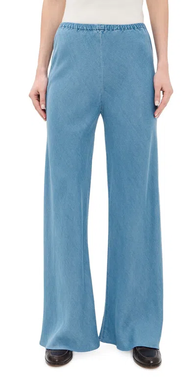 La Ligne Garment Dyed Colby Pants Chambray In Blue