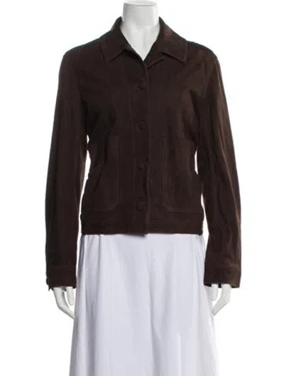 Pre-owned La Ligne Goat Leather Jacket In Brown