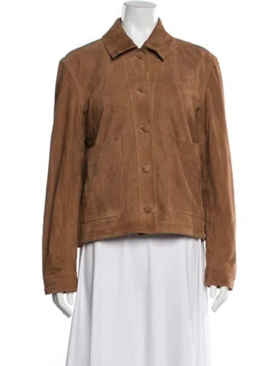Pre-owned La Ligne Goat Leather Jacket In Brown