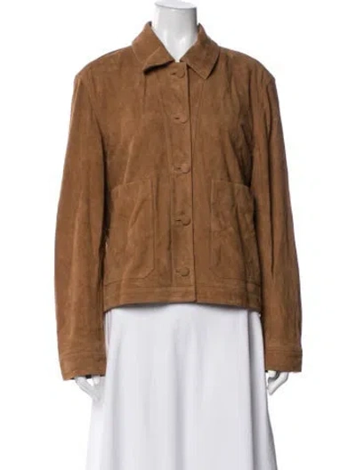 Pre-owned La Ligne Goat Leather Jacket In Brown