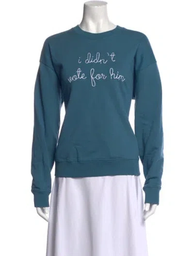 Pre-owned La Ligne Graphic Print Crew Neck Sweatshirt In Blue