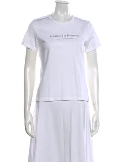 Pre-owned La Ligne Graphic Print Crew Neck T-shirt In White