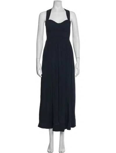 Pre-owned La Ligne Halterneck Long Dress In Blue