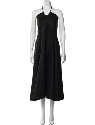 Pre-owned La Ligne Halterneck Midi Length Dress In Black