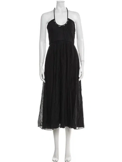 Pre-owned La Ligne Halterneck Midi Length Dress In Black