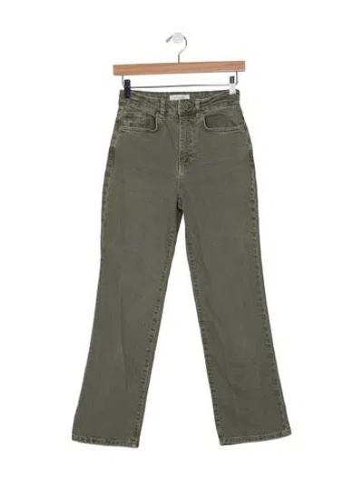 Pre-owned La Ligne High-rise Flared Jeans In Green