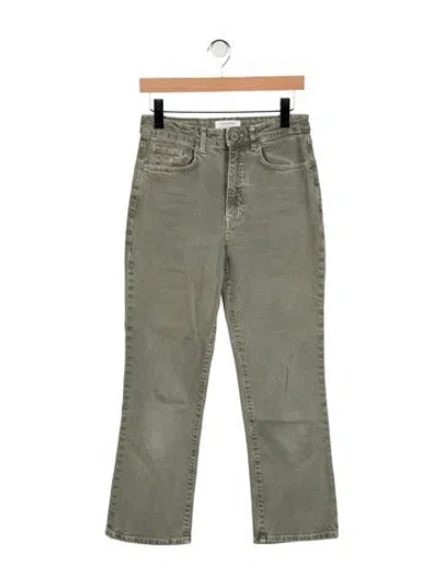 Pre-owned La Ligne High-rise Flared Jeans In Green/grey