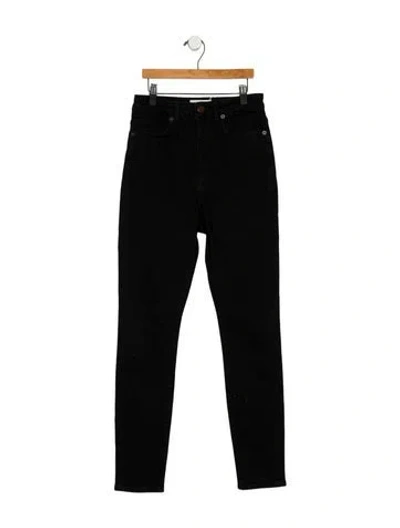 Pre-owned La Ligne High-rise Skinny Leg Jeans In Black