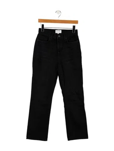 Pre-owned La Ligne High-rise Straight Leg Jeans In Black