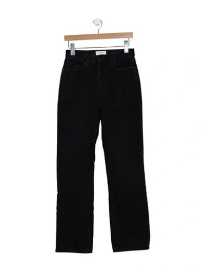 Pre-owned La Ligne High-rise Straight Leg Jeans In Black