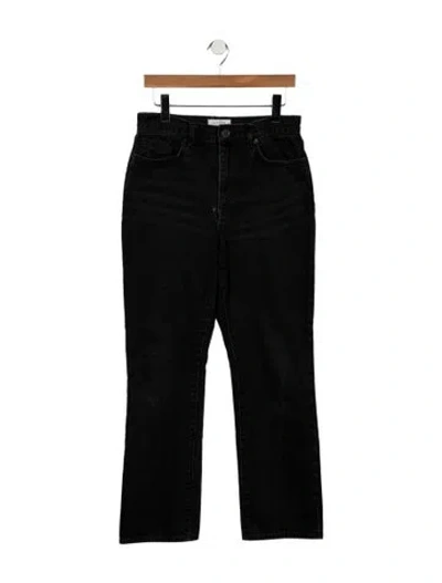Pre-owned La Ligne High-rise Straight Leg Jeans In Black