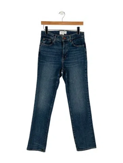 Pre-owned La Ligne High-rise Straight Leg Jeans In Blue