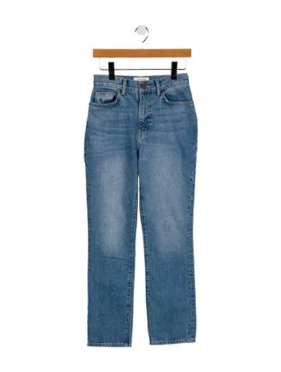 Pre-owned La Ligne High-rise Straight Leg Jeans In Blue