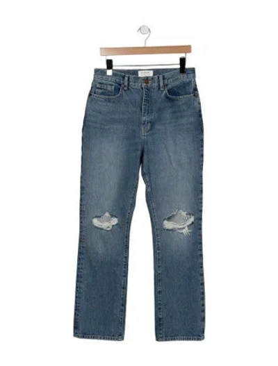 Pre-owned La Ligne High-rise Straight Leg Jeans In Blue