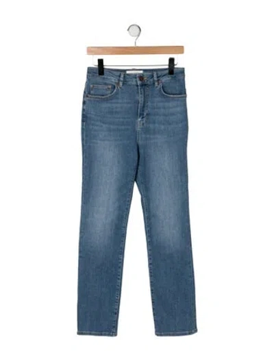 Pre-owned La Ligne High-rise Straight Leg Jeans In Blue