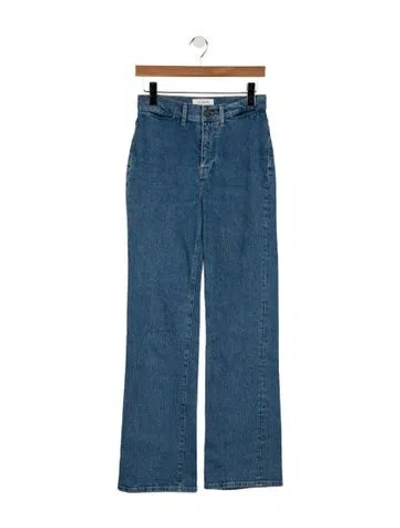 Pre-owned La Ligne High-rise Straight Leg Jeans In Blue