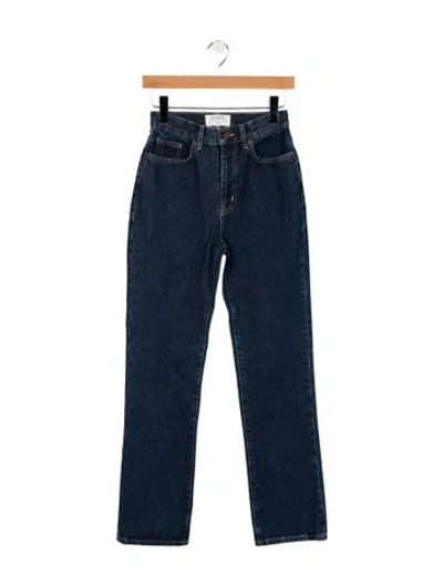 Pre-owned La Ligne High-rise Straight Leg Jeans In Blue