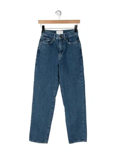 Pre-owned La Ligne High-rise Straight Leg Jeans In Blue