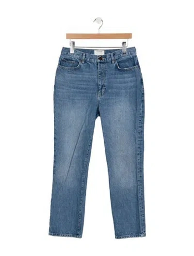 Pre-owned La Ligne High-rise Straight Leg Jeans In Blue