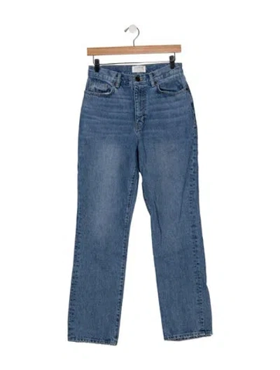 Pre-owned La Ligne High-rise Straight Leg Jeans In Blue