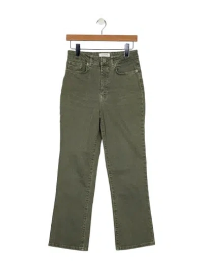 Pre-owned La Ligne High-rise Straight Leg Jeans In Green