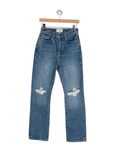 Pre-owned La Ligne High-rise Straight Leg Jeans W/ Tags In Blue