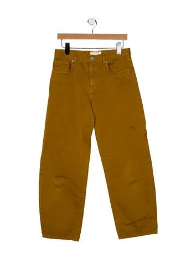 Pre-owned La Ligne High-rise Straight Leg Jeans In Yellow
