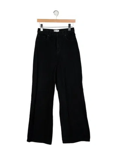 Pre-owned La Ligne High-rise Wide Leg Jeans In Black