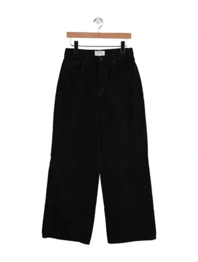 Pre-owned La Ligne High-rise Wide Leg Jeans In Black
