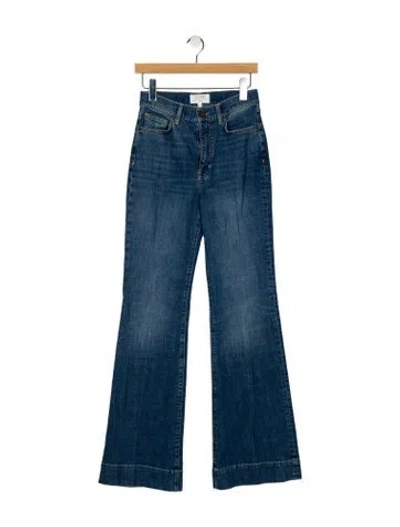 Pre-owned La Ligne High-rise Wide Leg Jeans In Blue