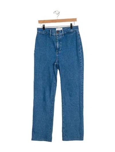 Pre-owned La Ligne High-rise Wide Leg Jeans In Blue