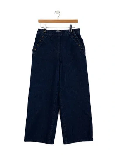 Pre-owned La Ligne High-rise Wide Leg Jeans In Blue