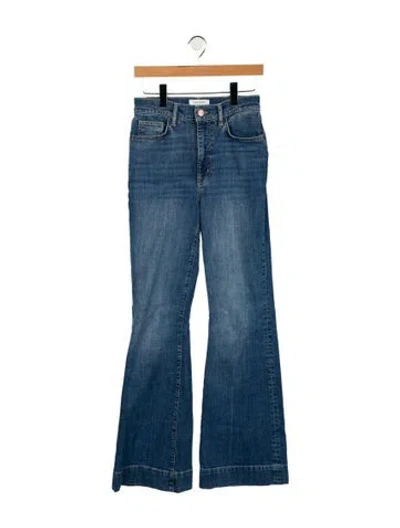 Pre-owned La Ligne High-rise Wide Leg Jeans In Blue