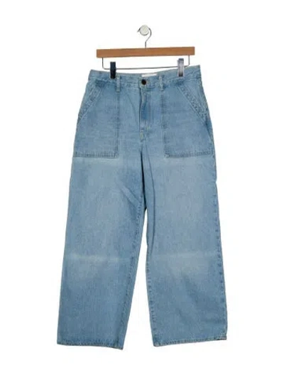 Pre-owned La Ligne High-rise Wide Leg Jeans In Blue