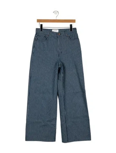 Pre-owned La Ligne High-rise Wide Leg Jeans In Blue