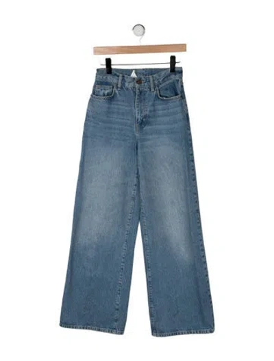 Pre-owned La Ligne High-rise Wide Leg Jeans In Blue