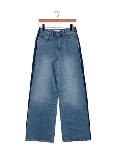 Pre-owned La Ligne High-rise Wide Leg Jeans In Blue