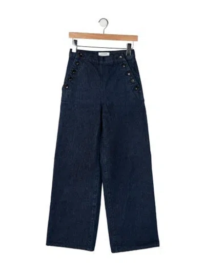 Pre-owned La Ligne High-rise Wide Leg Jeans In Blue